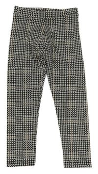 Šedo-černo-béžové kostkované tregíny F&F