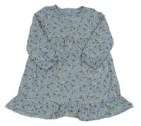 Modré květované bavlněné šaty Tchibo