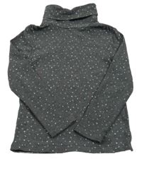 Tmavošedý melírovaný rolák se srdíčky Tex