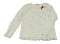 Smetanové triko s volánky a mašlí Kids