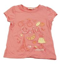 Korálové tričko s obrázky Kids