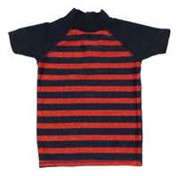 Tmavomodro-červené pruhované UV tričko Lupilu