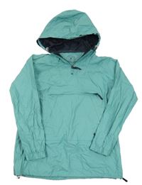 Tyrkysová nepromokavá bunda s kapucí