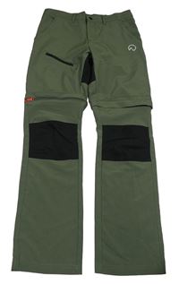 Khaki-černé outdoorové kalhoty s odepínacími nohavicemi Crivit
