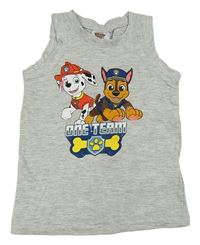 Šedé melírované tílko s Paw Patrol Nickelodeon