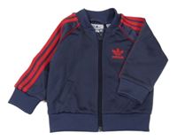 Tmavomodrá sportovní propínací mikina s logem Adidas