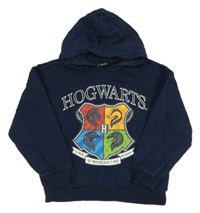 Tmavomodrá mikina s erbem a kapucí - Harry Potter