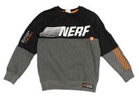Šedo-černá mikina s nápisem - Nerf Matalan