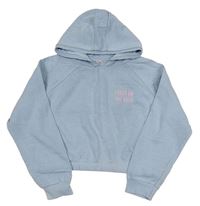 Světlemodrá crop mikina s kapucí Primark