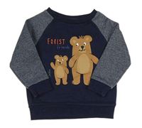 Tmavomodrá mikina s medvědy Primark