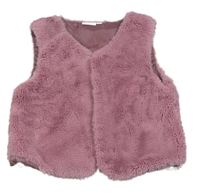 Starorůžová kožešinová podšitá vesta zn. kids