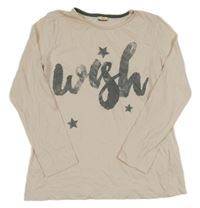 Smetanové triko s nápisem 