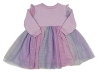 Lila teplákové šaty s modro-fialovým tylem dunnes