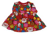 Červeno-barevné teplákové vánoční šaty dunnes 