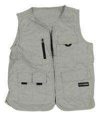 Šedá šusťáková podšitá vesta s kapsami Next