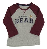 Šedo-vínové triko s nápisem George