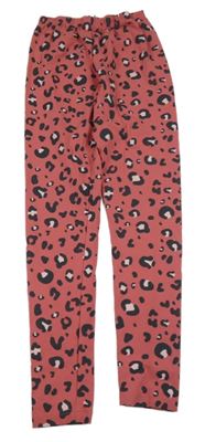 Tmavorůžovo-černé leopardí legíny V by Very