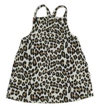 Bílo-černo-hnědé leopardí teplákové laclové šaty Primark