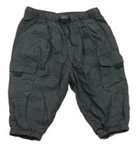 Tmavošedé plátěné podšité kalhoty s kapsami Next