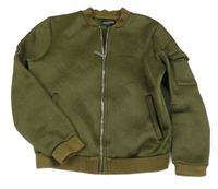 Zelená síťovaná podšitá bunda 