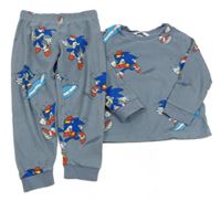 Šedé fleecové pyžamo se Sonicem M&S