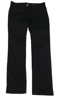 Černé plátěné kalhoty Benetton