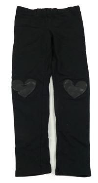 Černé legíny se srdíčky H&M