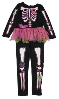 Nové - kostým - Černý overal se sukní - kostra