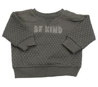 Tmavošedá vzorovaná mikina s nápisem Primark