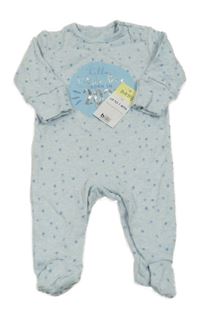 Nové - světelmodrý vzorovaný overal s nápisem Matalan