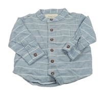 Světlemodrá pruhovaná lněná košile Lupilu