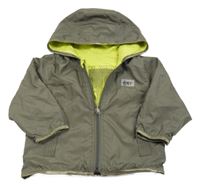 Khaki šusťáková jarní oboustranná bunda s kapucí DKNY