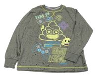 Šedé vzorované pyžamové triko se smajlíky Matalan