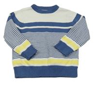 Bílo-modrý pruhovaný svetr Miniclub