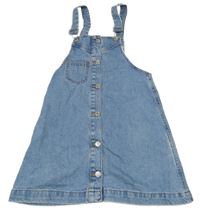 Světlemodré propínací riflové laclové šaty Zara