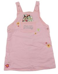 Růžové plátěné laclové šaty s Minnie a Daisy Primark