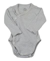 Bílo-šedé pruhované žebrované zavinovací body H&M