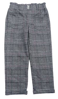 Šedo-černé kostkované teplákové kalhoty Primark