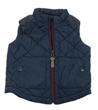 Tmavomodrá šusťáková prošívaná zateplená vesta zn. Next