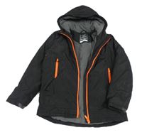 Černá šusťáková zimní bunda s kapucí George