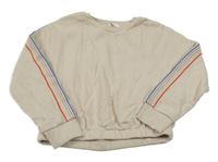 Béžovo-barevná crop mikina s pruhy M&S