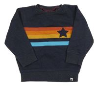 Tmavomodrá mikina s pruhy a hvězdou Next