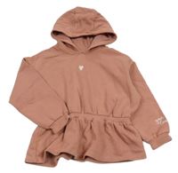 Starorůžová mikina se srdcem a kapucí George