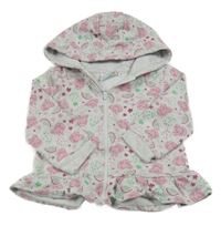 Světlešedá propínací mikina s Peppou a duhami