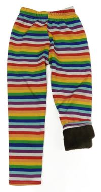 Barevné pruhované zateplené legíny 