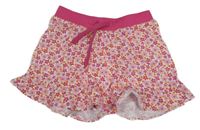 Bílo-fuchsiovo-oranžové květované kraťasy Kids