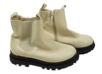 Nové - Smetanovo-černé koženkové kotníkové boty Studio vel. 32