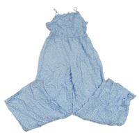 Světlemodro-bílý květovaný kalhotový overal H&M