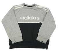 Šedo-černá mikina s logem Adidas