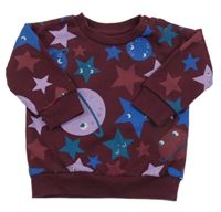Mahagonová mikina s hvězdami a planetami Primark